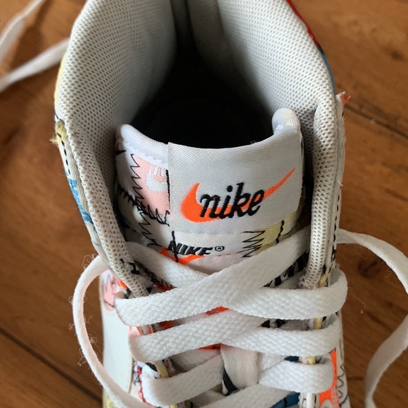 RARE Nike Blazer Mid 77' Patchwork Sneakers Men's White Orange Shoes Size 8.5 - Picture 6 of 14